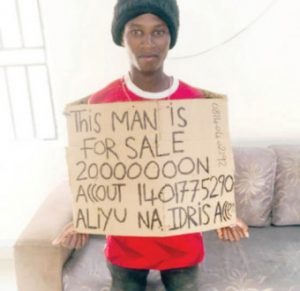 Wahala! Man puts himself up for sale in Kano