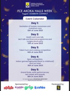 FCE AKOKA HALLS WEEK 2023.